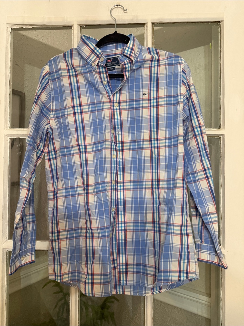 Vineyard Vines Boy’s Blue Plaid Button-Down Shirt